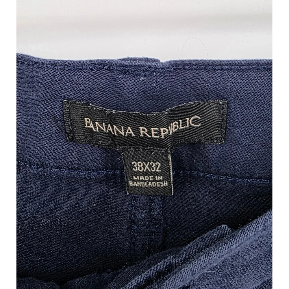 Banana Republic Mens Pants Size 38x32 Navy Blue Straight Leg Chino Trousers